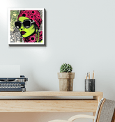 Close-up of Inked Intensity wrapped canvas texture